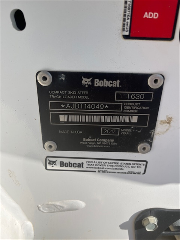 2017 BOBCAT T630 5451