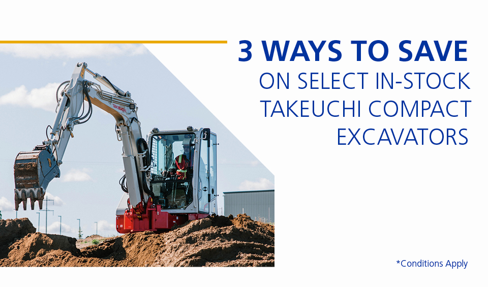 Takeuchi Excavator Inventory Blowout