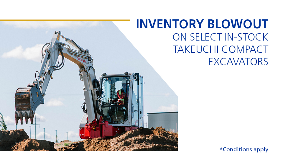 Takeuchi Excavator Inventory Blowout