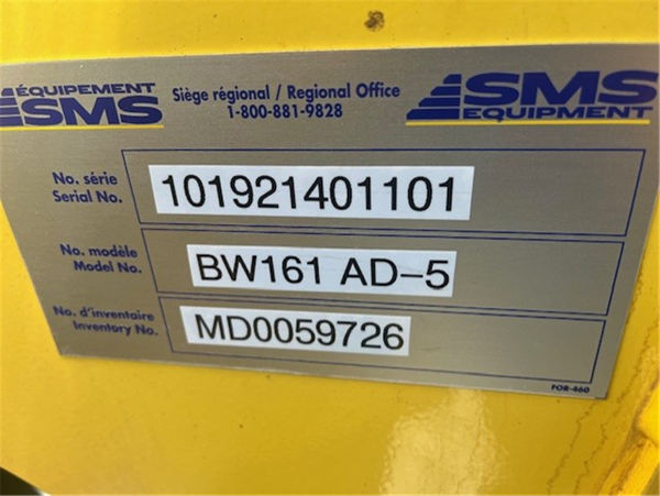 2017 BOMAG BW 161 AD-5 5272