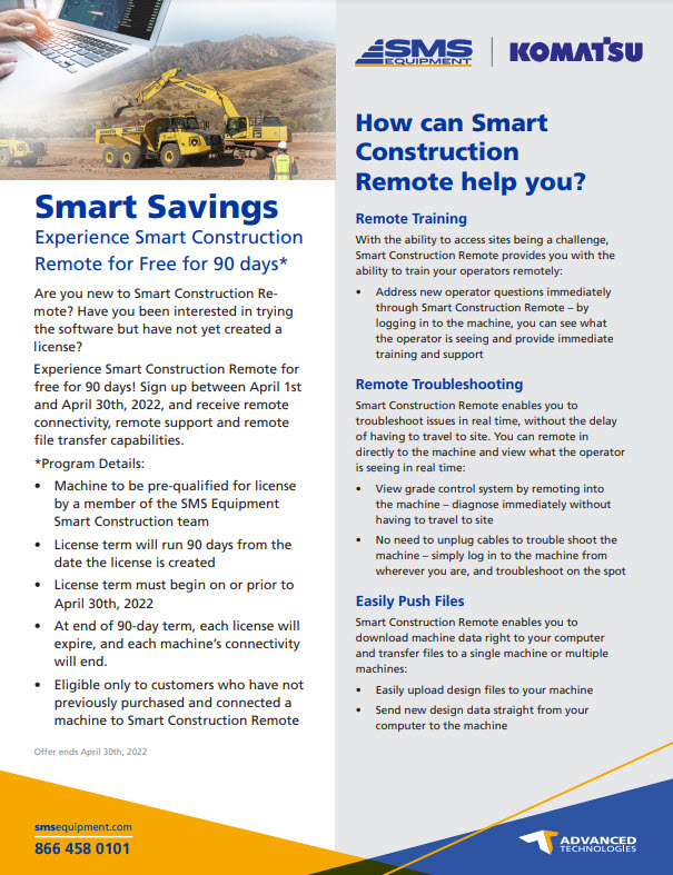 Experience Smart Construction Remote for Free for 90 days*