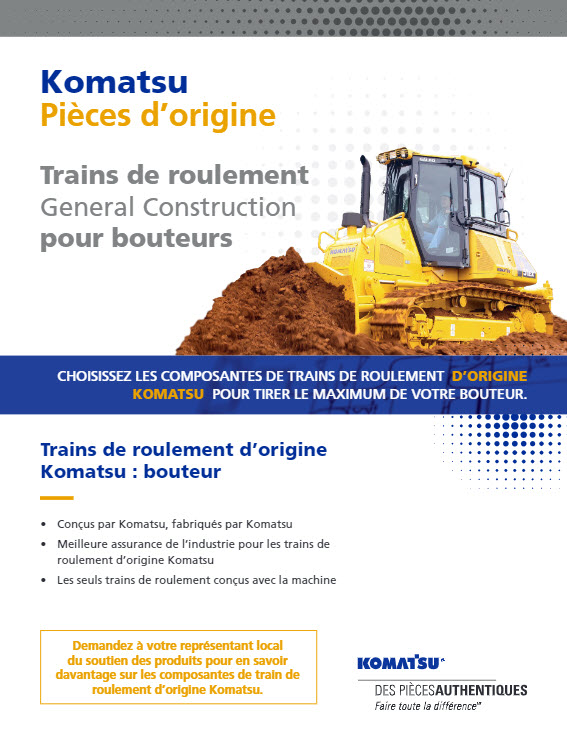 Trains de roulement d’origine Komatsu : bouteurs