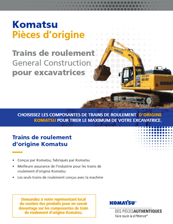 Trains de roulement d’origine Komatsu : Excavatrices