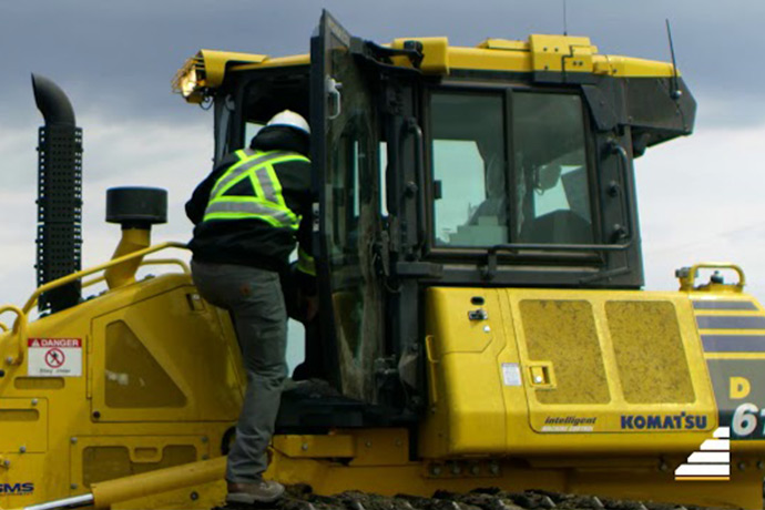 Operator View in Komatsu iMC Machine Cab - SMS Equipment