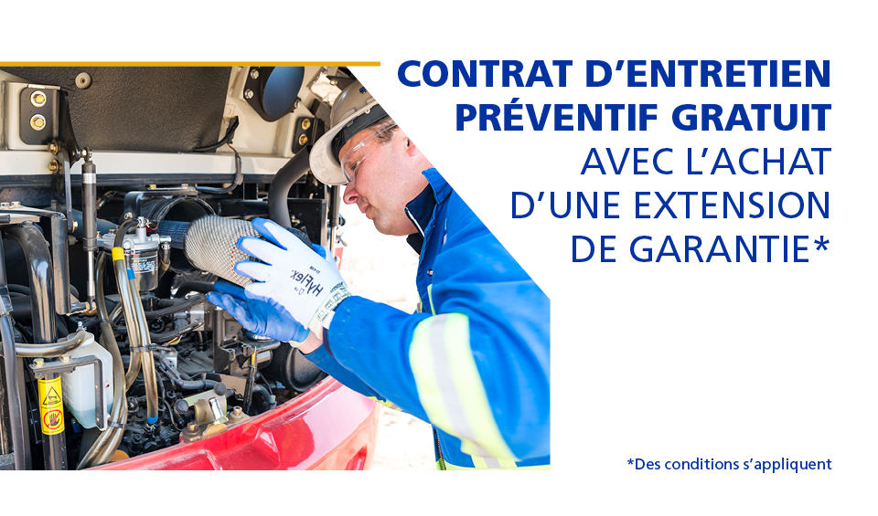 Contrat d'entretien préventif gratuit avec l'achat d'une extension de garantie.* 