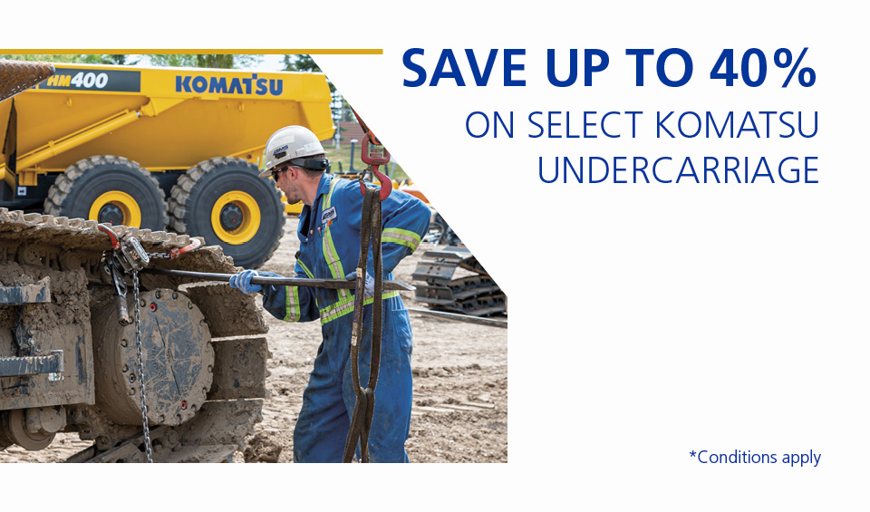 Save up to 40% on Select Komatsu Undercarriage