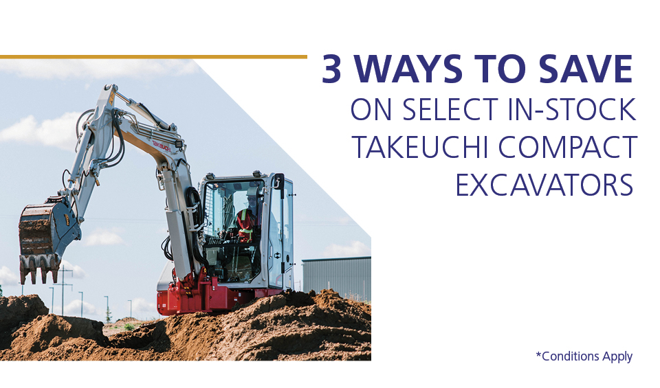 Takeuchi Excavator Inventory Blowout